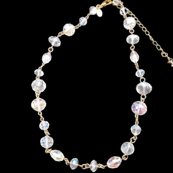 Kirks Folly sparkling Aurora Borealis Necklace choker beautiful Iridescence AB - Picture 3 of 17